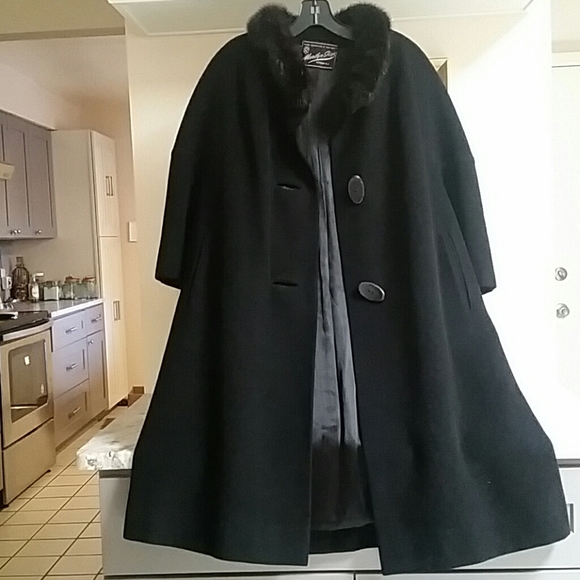 Vintage Wool Blends & Mink 50's Swing Coat - Picture 1 of 10